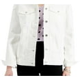thumbnail image 3 of Style & Co Women's Denim Trucker Jacket White Size Large, 3 of 3