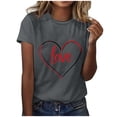thumbnail image 2 of Ounisa Love Heart Bows Graphic Tees Cute Shirt Women Loose Fit Short Sleeve Top Valentines Shirts, 2 of 9