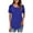Blue, variant on Traleubie Women's Short Sleeve Tunic Tops Lace Crochet Trim Pleated Tops Shirts of Female m-4x