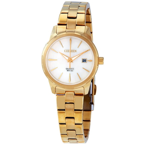 Women's Citizen Gold Tone Steel Mother of Pear Dial Watch EU6072-56D