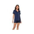 thumbnail image 2 of Sleepshirt Women's Short Sleeves Button Down Tee and Shorts Pajama Set, 2 of 3