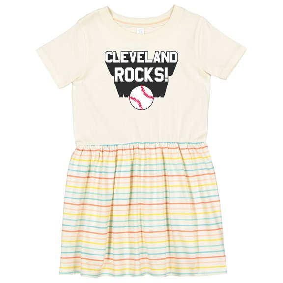 Inktastic Cleveland Rocks with Baseball Girls Toddler Dress