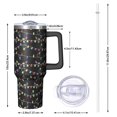 thumbnail image 2 of Multicolor Christmas Light Pattern Tumbler with Handle and Lid,40oz Double Wall Vacuum Insulated Tumbler,Cups Gift for Women and Men, 2 of 7