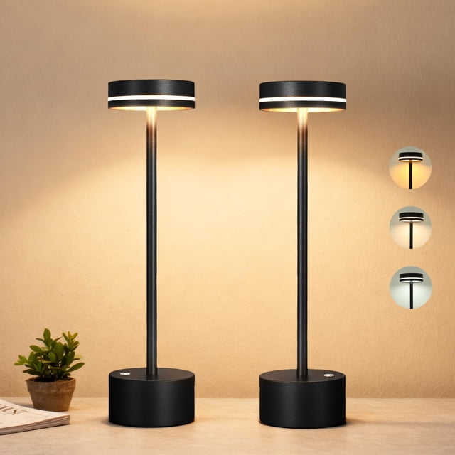 Lámpara de mesa LZXYUYU, 2 unidades, recargable, táctil, LED, 5000 mAh