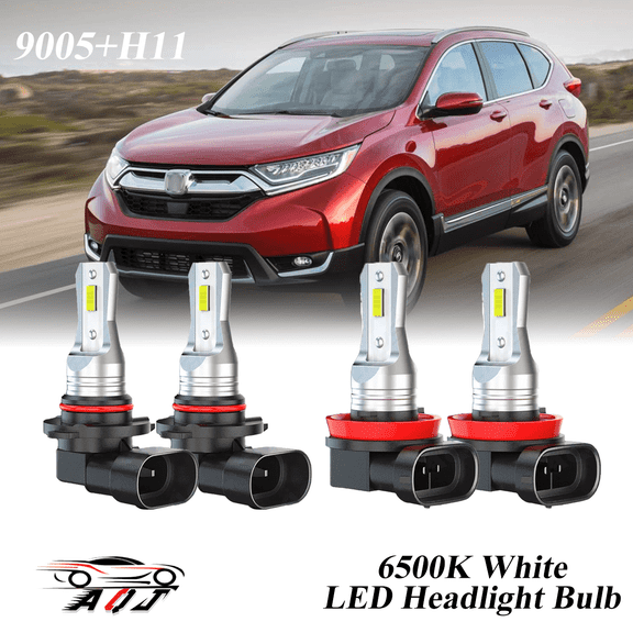 Compatible with Honda CRV 2015-2022 LED Headlight Bulbs KIT High Low Beam Combo (Pack of 4) , 6500K White 10,000LM Super Bright, Plug and Play