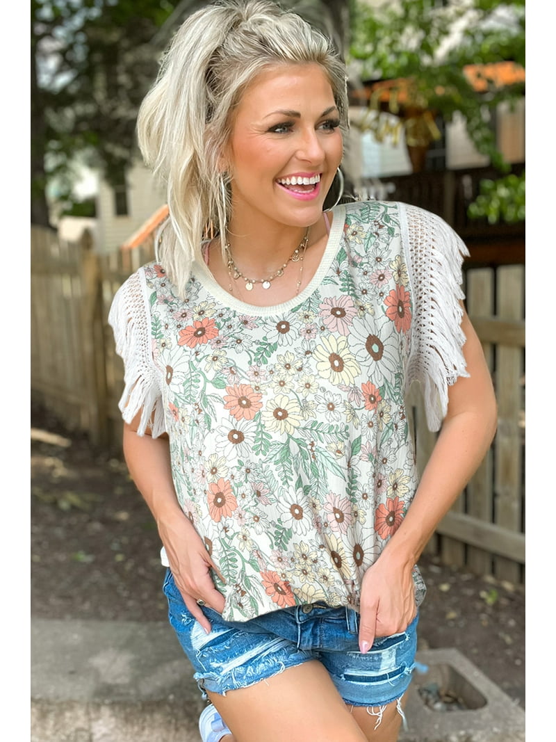 トップス crinkle crinkle crinkle fringe shortvest トップス crinkle crinkle crinkle fringe shortvest Women's White