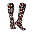 thumbnail image 4 of Easygdp Houndstooth Green Red Fashionable Adult Sockings&Sports Sockings&Breathable Sockings, Non-Pilling,Contrasting Color Design, 4 of 9