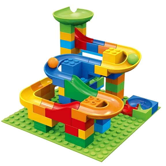 BESTSKY 88 Pcs Marble Race Run Blocks, DIY Maze Ball Track