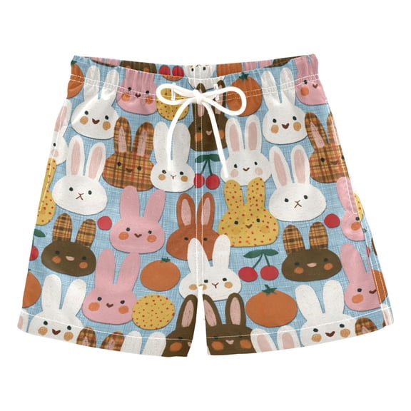 Boys' Swim Trunks Kids Beach Shorts Quick Dry Board Shorts Colorful Little Rabbit 2T