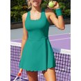 thumbnail image 5 of Charmo Womens Scallped Trim Tennise Dress Workout Athletic Golf Dresses with Shorts and Pockets, 5 of 7