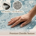 thumbnail image 6 of ODIKA 9'x12' Teal Cream Floral Medallion Design Washable Area Rug Elegant Geometric Border with Vintage Charm Non-Shedding, Easy Care for Master Suite, California King, Under Bed, 6 of 7