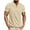 Beige, variant on Besolor Mens Summer T-Shirts Short Sleeve Button up Casual Basic Tees Tops Beach Collarless Golf Shirts