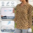 thumbnail image 6 of Jeiento Long Sleeve Women's Golf Shirts, Leopard Print Retro Sports Tops, V Neck Moisture Wicking Quick Dry Sun Protection Top for Court Practice and Outdoor Travel, 6 of 7