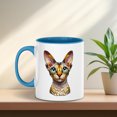 thumbnail image 4 of Patriotic Devon Rex Stained Glass Portrait American Flag 11oz Accent Two-tone Mug Cat Lover Kitten Owner Gifts Coffee Tea Cup - 01010, 4 of 5