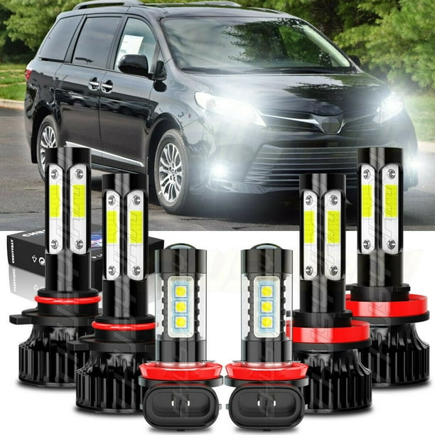 Compatible for Toyota Sienna Combo LED Headlight High Low Beam + Fog ...