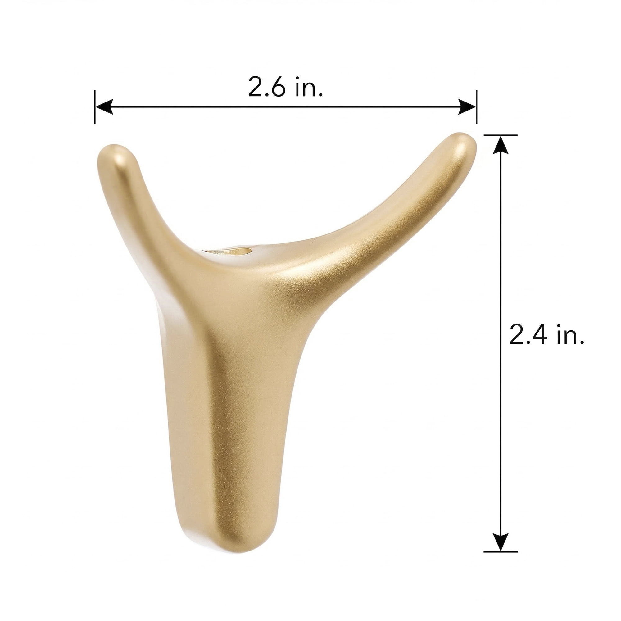 Unique Bargains Coat Rack Wall Mount Zinc Coat 2 Hooks Rack Single Hook for Entryway Gold