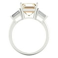 thumbnail image 4 of Three-Stone Engagement Ring for Women - 3ct Natural Morganite in 18K White Gold Promise Ring, 4 of 6
