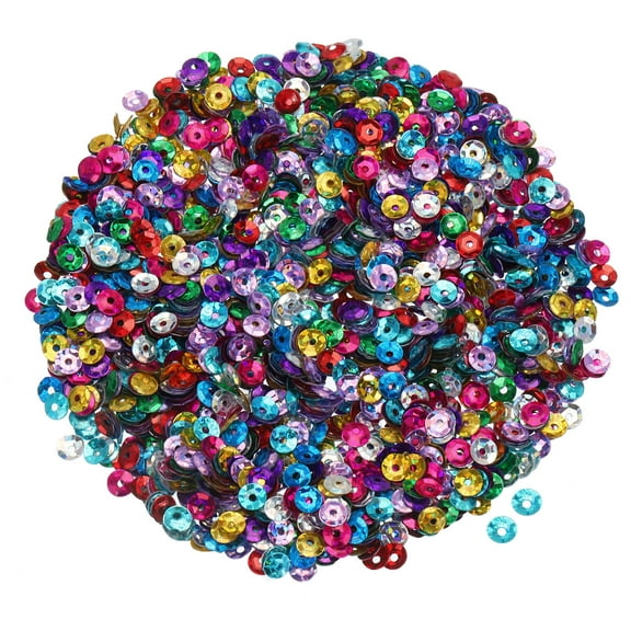 Uxcell Loose Sequins 4mm Laser Sequins 3000Pcs Cup Sequins Embroidery Sequins for Jewelry Making Crafts Sewing, Multicolored