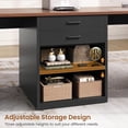 thumbnail image 5 of SEDETA Two Person Desk with Drawers, 90 Inch Long Office Desk with Storage Shelves, Double Gaming Desk, Wooden Couple Desk, Writing Table with Storage for Home Office, Black, 5 of 9