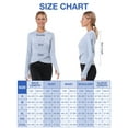 thumbnail image 3 of CAMEL Women's Long Sleeve Workout Tops Athletic Compression T-Shirts Cross Hem Gym Yoga Shirt Thumb Hole Blue XL, 3 of 11