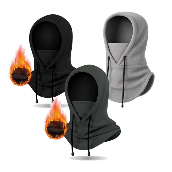 3PCS Winter Balaclava Ski Mask,Hood Hats Fleece Face Mask Men Women Warm Face Cover for Cold Weather Gear