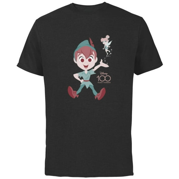 Disney 100 Years of Wonder Peter Pan Tinker Bell Muted D100 - Short Sleeve Cotton T-Shirt for Adults - Customized-Navy