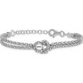 thumbnail image 3 of Sterling Silver Rhodium-Plated Knot 6.5In With 1In Ext Popcorn Chain Bracel (Width 4.1) (Length 7.5) - Jbsp, 3 of 5