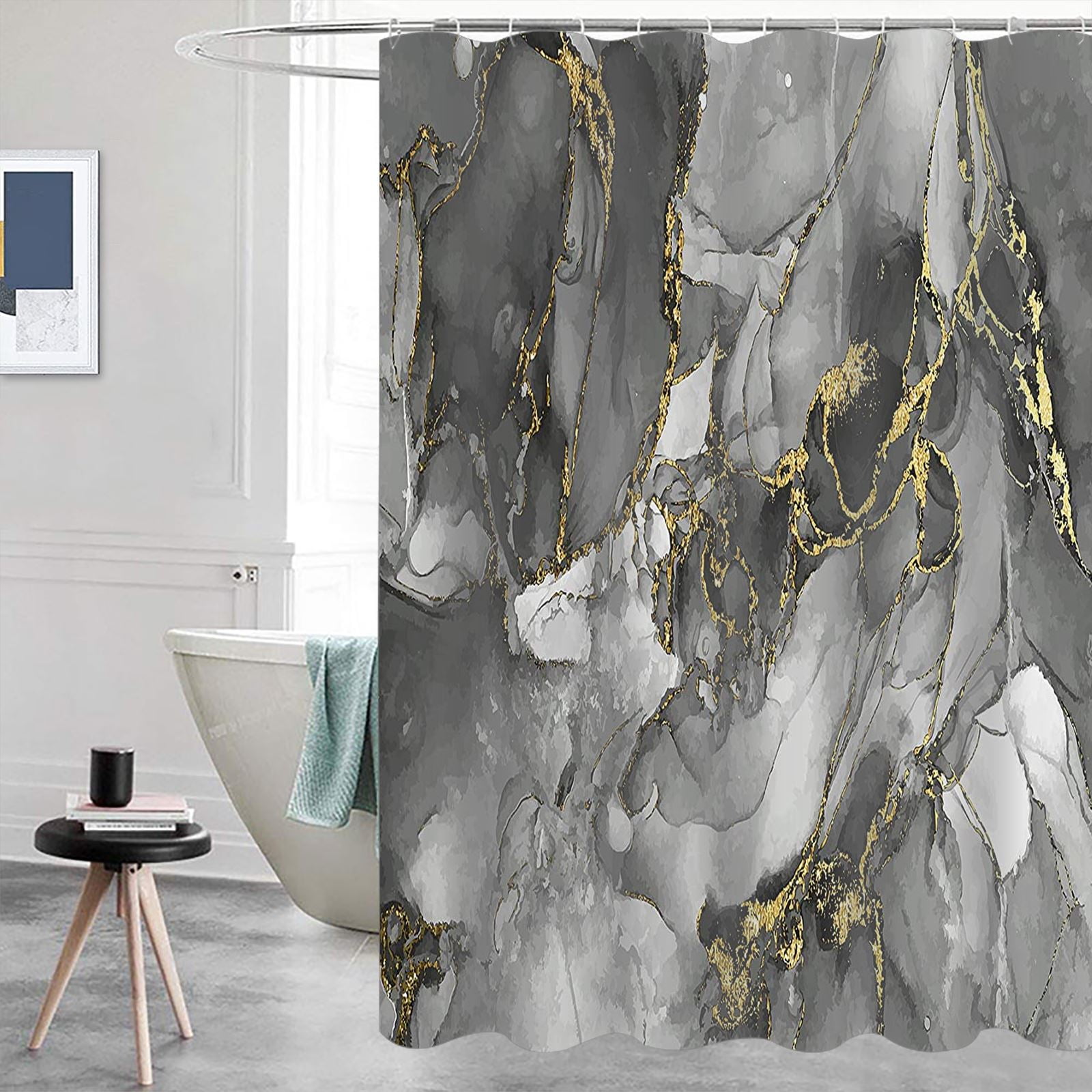 Marble Shower Curtain Texture Shower Curtains for Bathroom