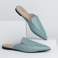thumbnail image 5 of Hawkwell Women's Backless Slip on Slides Comfortable Loafer Shoes Flats Pointed Toe Mules,Mint snake,US 10, 5 of 5