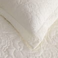 thumbnail image 5 of Quilted Floral Quilt Set Lightweight for Queen Beds – Includes Quilt and Shams (Rose, Off White), 5 of 6