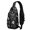 Bat Silhouette Halloween Pattern, variant on Black Halloween Pumpkin Faces Sling Backpack, Casual Day Sling Pack with Earphone Port, Breathable Padded Back Gift Ideas for Holiday Birthday Gifts
