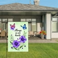 thumbnail image 3 of JOOCAR Linen Garden Flag with Butterflies and Flowers - Always in Our Hearts - for Spring Summer Home Outdoor Garden Yard Door Decor 12x18 inch, 3 of 5