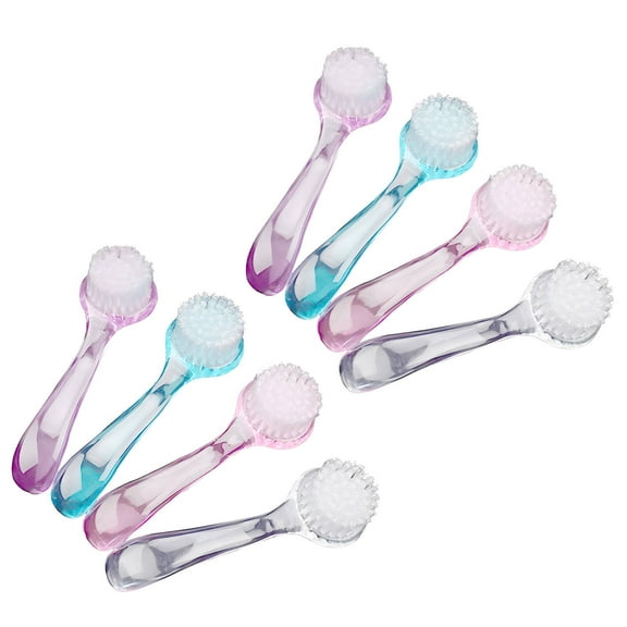 ACDANC 8 Pcs Face Brushes for Cleansing,Round Head with Cover Facial Scrubber,Horn Brush Facial Brushes for Cleaning and Exfoliating
