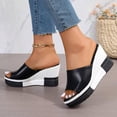 thumbnail image 3 of Mepaouo Summer Sandals for Women 2025 Wide Width Wedge Platform Slides Casual Dressy Shoes Black 5.5, 3 of 8