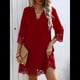thumbnail image 5 of Vestido Camisero Informal de Verano para Mujer, con Mangas 3/4, Holgado y Holgado Rojo M, 5 of 10