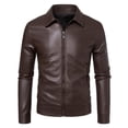 thumbnail image 3 of Men's Lightweight Business Jacket, PU Leather Coat Outerwear, Stylish Casual Wear for Daily Use, Perfect for Office and Formal Occasions, 3 of 10