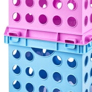 Pen+Gear Plastic File and Storage Crate, Sky Blue, 6-pack