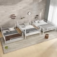 thumbnail image 6 of Harper & Bright Designs Full Size Triple Bunk Bed with Safety Guardrails, Full over Full over Full Metal Bunk Bed Frame for Boys and Girls, Light White, 6 of 12