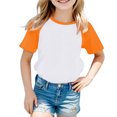 thumbnail image 7 of Cnuiaeg T-Shirt for Kids,Casual Short Sleeve,Raglan Style,Color Orange,Size 7-8 Years, 7 of 7