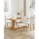 thumbnail image 3 of Set of 2 beige fabric forrado dining sillas con heavy duty wood legs para dining room, 3 of 8