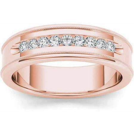 Imperial 1/3 Carat T.W. Diamond Men's 14kt Rose Gold Wedding Band