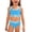 Sky Blue, variant on Krdevn Girls Two Piece Swimsuit, Sporty Bikini Set with White Trim, Adjustable Straps & Removable Cups Beach Pool Swimwear for Kids,13-14 Years