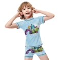 thumbnail image 4 of Monsters University Cartoon Boy's Swimsuit Short Sleeve T Shirt Swim Trunks Shorts Swimwear Summer Kid's Two Pieces Split Rash Guard Bathing Suit Set, 4 of 7