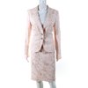 Pre-owned|Escada Womens Floral Print Satin Lined 2 Button Skirt Suit Set Pink Size 40