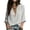 Gray, variant on 2026 Summer Plain Cotton Elegant Tops for Women Loose Fit Casual Deep V-Neck Elbow Sleeve Tee Lightweight Trendy T-Shirts