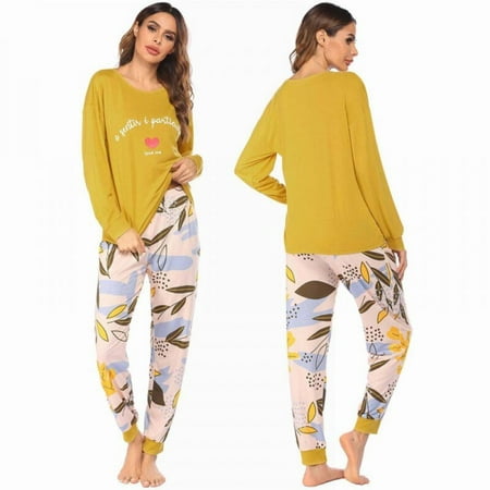 

BRAND CLEARANCE!Women s Printed Pajama Set Spring Autumn Long Sleeve Sleepwear Soft Nightwear Homewear wear