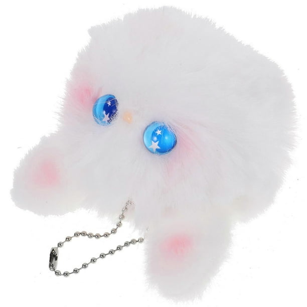Soft Plush Bunny Keychain – Cute Fluffy Rabbit Pendant Bag Charm Stuffed Animal Accessory Decorative Hanging Ornament for Backpacks Handbags
