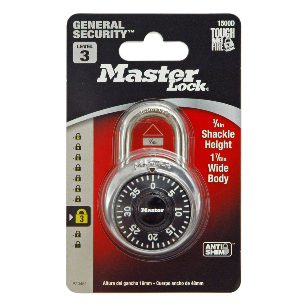 Master Lock 3-Digit Combination Padlock, Black photo 5