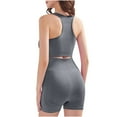 thumbnail image 5 of BLTIBY Shapewear Workout Sets for Women Two Piece Outfits Seamless Tummy Control High Waisted Biker Shorts and Sports Bra Yoga Gym Activewear Gray M, 5 of 5