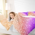 thumbnail image 4 of jejeloiu Purple Orange Sparkling Print 7pcs Bedding Comforter Set Kids,Multicolor Aesthetic Art Queen Bedding Sets For Girls,Reversible, 4 of 7